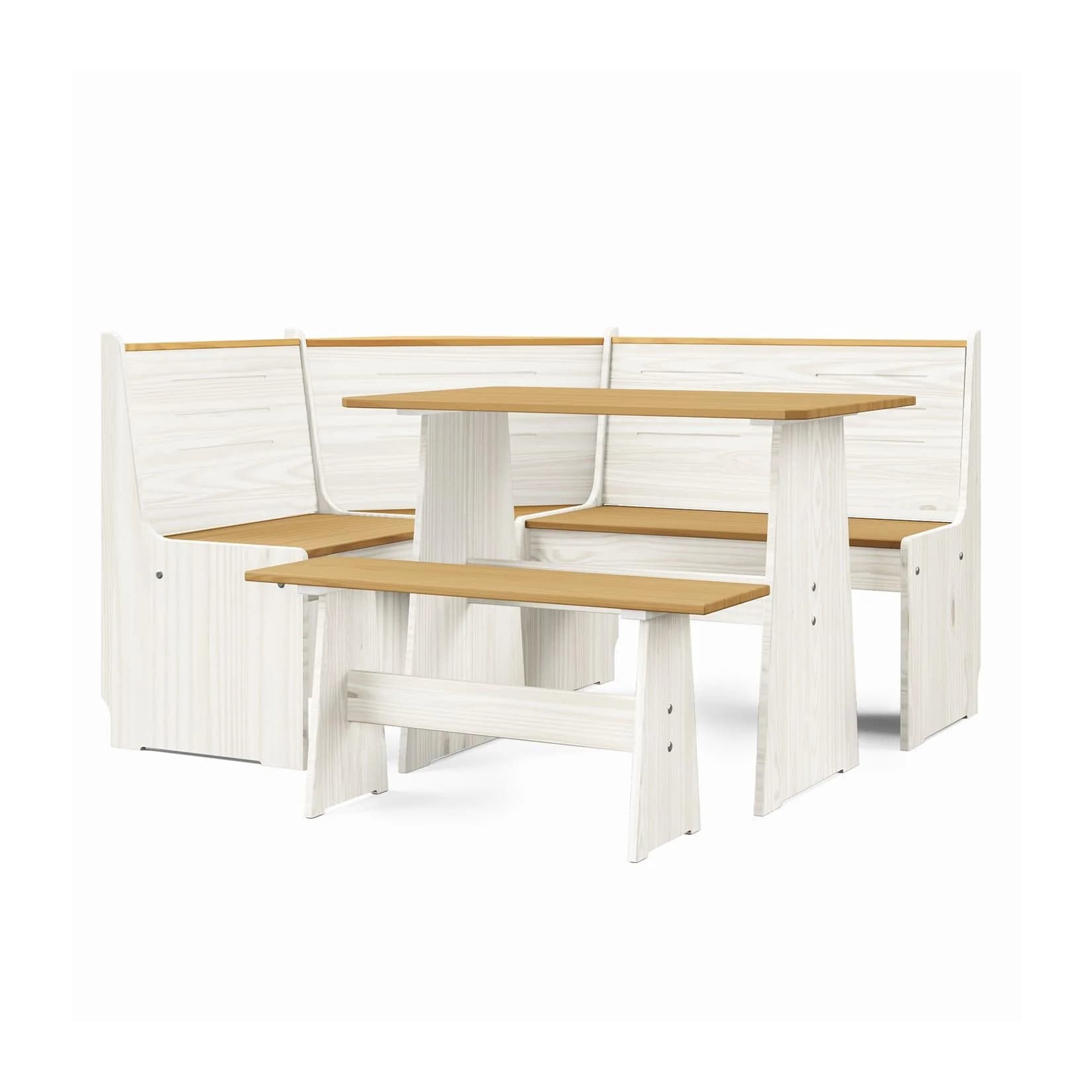 HTI-Living Eckbankgruppe Marija 3-tlg. Landhausstil Grau/Natürlich