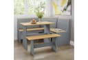 HTI-Living Eckbankgruppe Marija 3-tlg. Grau/Natürlich Landhausstil Bild 2