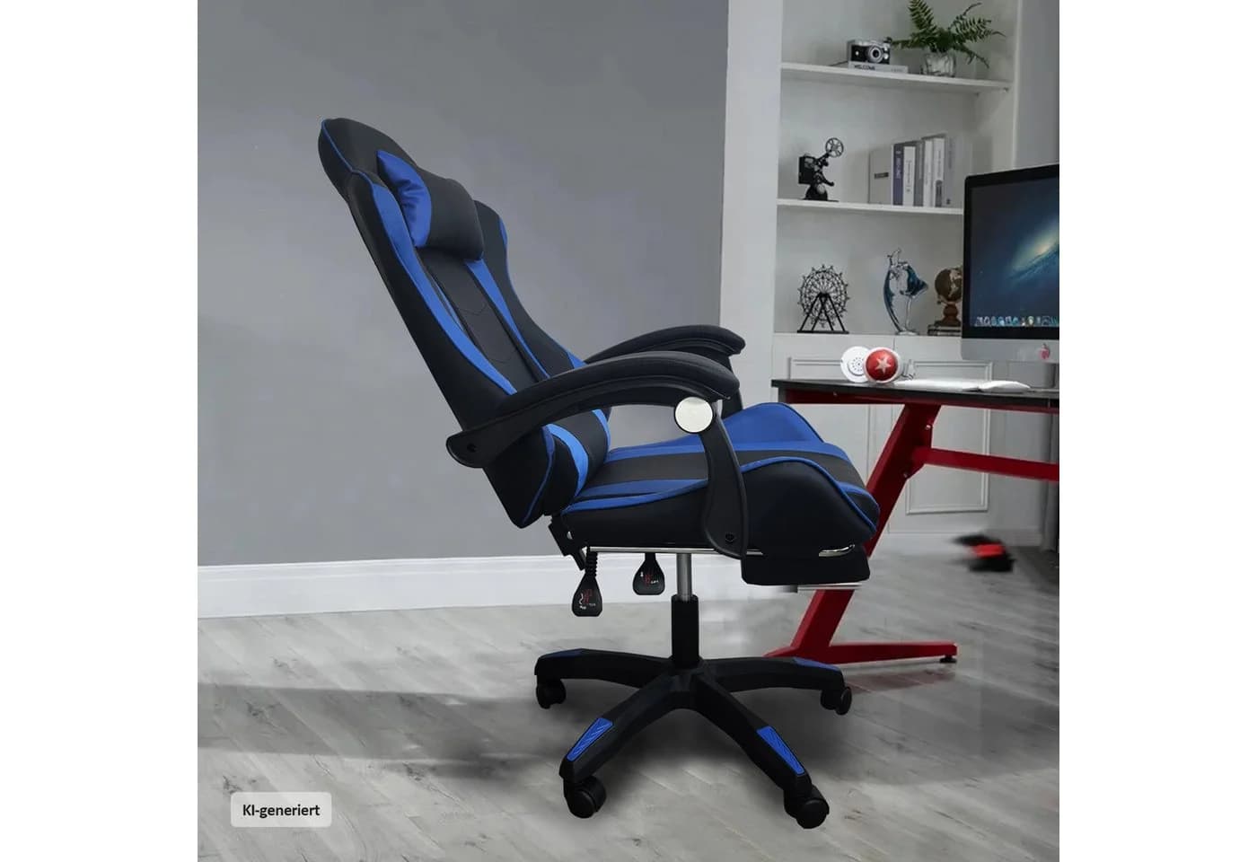 HTI-Living Gaming-Stuhl Krit Relax Schwarz-Blau mit Fußstütze - Bild 3