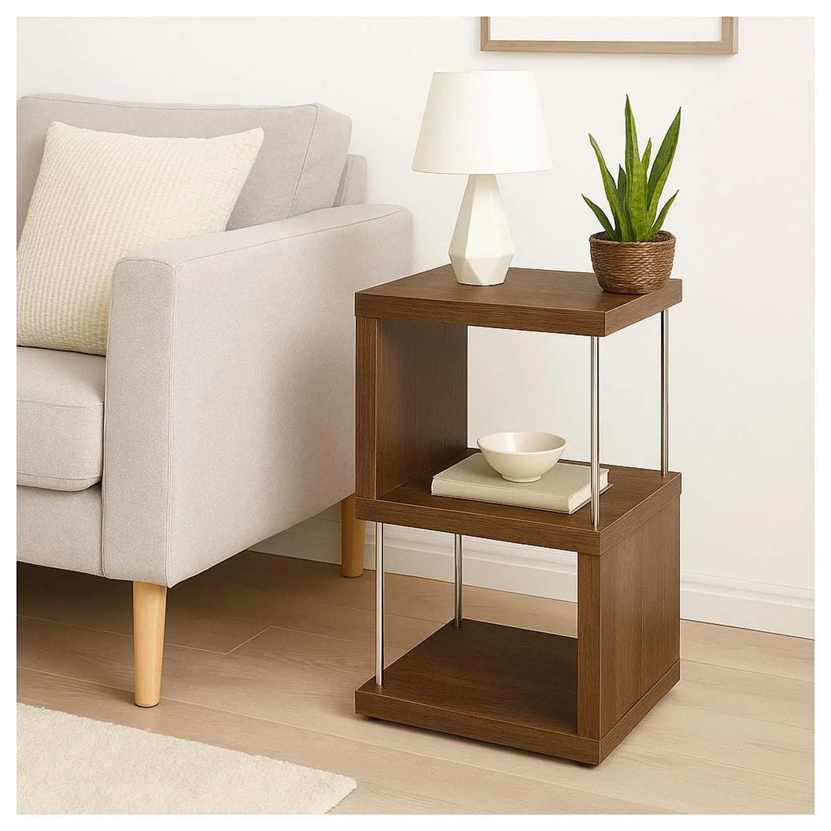 HTI-Living Regal Standregal Eiche Regal 30x65x30 cm, Stück 1-tlg., mit Metallstreben