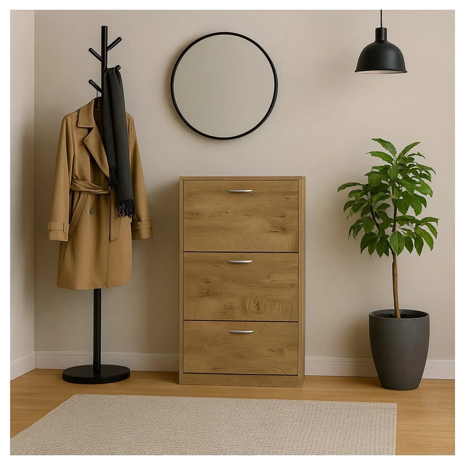 HTI-Living Schuhschrank Thekla Baumscheibe Braun