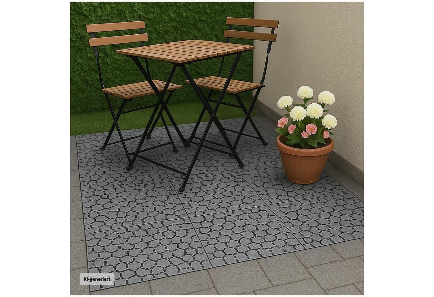 HTI-Living Outdoor-Bodenplatte Nessa Stone Grau Set 4 St. Kunststoff - Bild 2