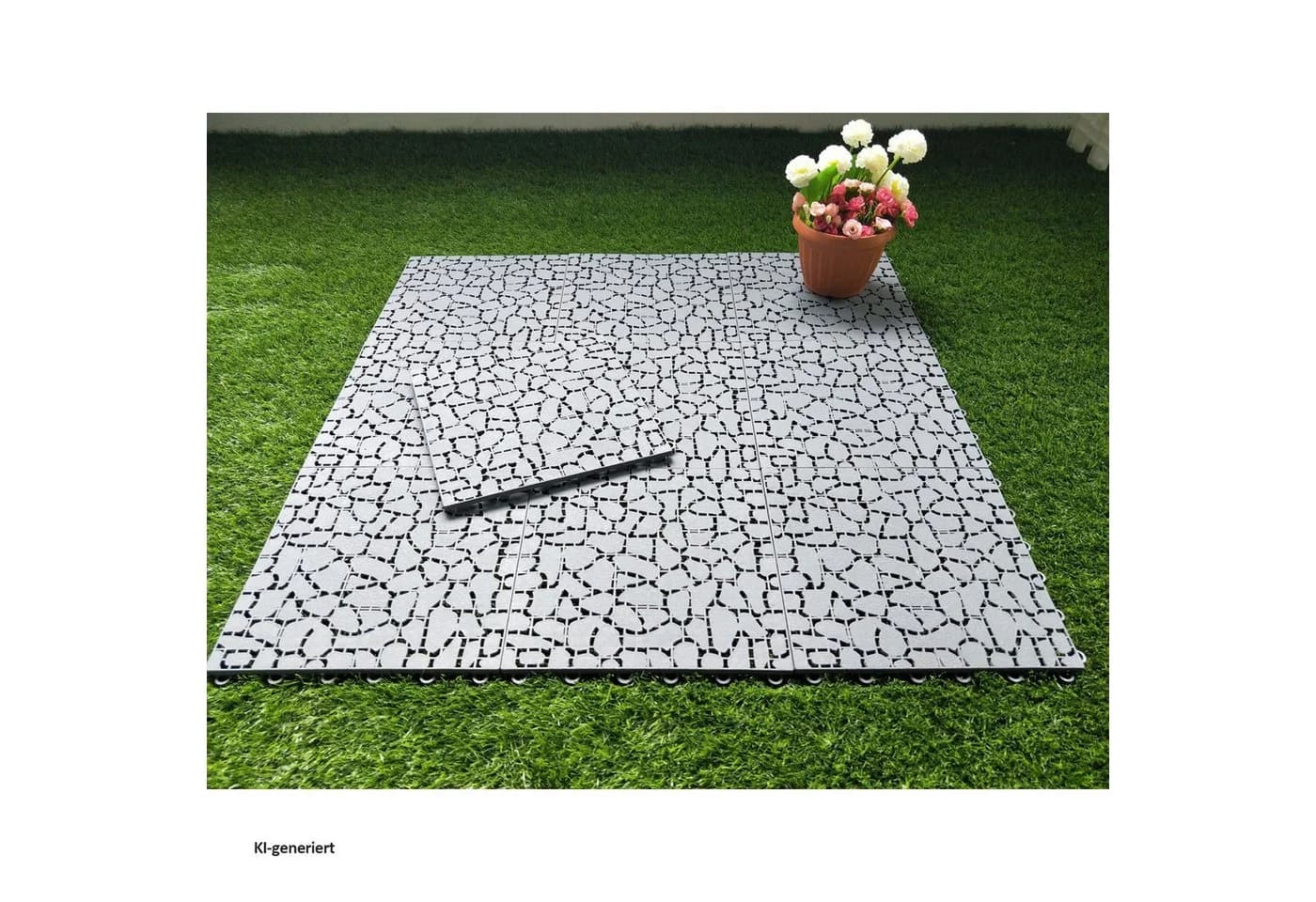 HTI-Living Outdoor-Bodenplatte Nessa Stone Grau Set 4 St. Kunststoff - Bild 3