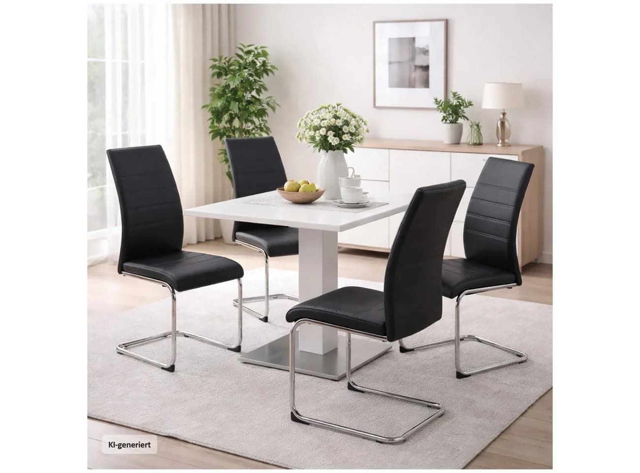 HTI-Living Esszimmerstuhl SallyC 4er-Set Schwarz Kunstleder - Bild 2