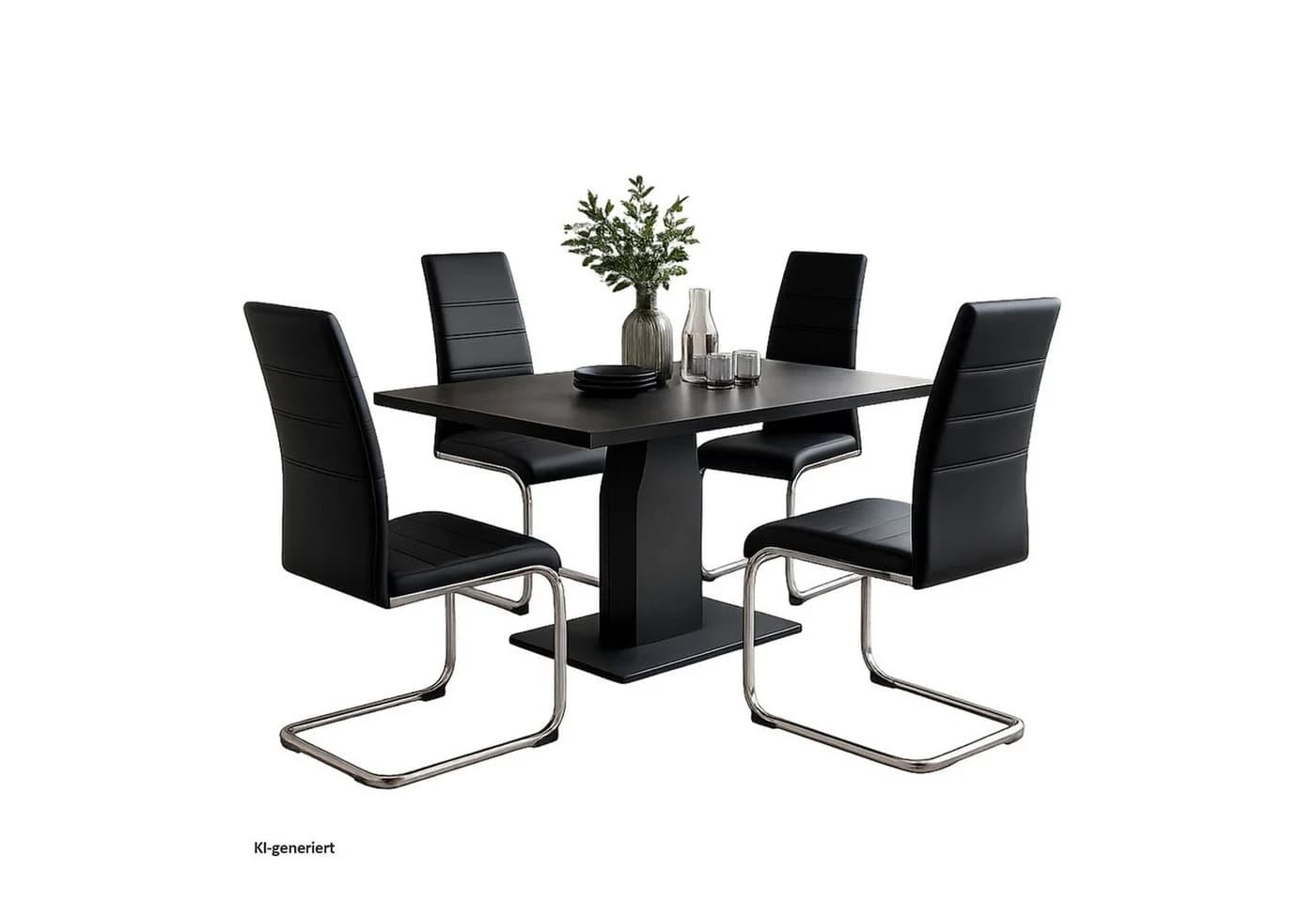 HTI-Living Esszimmerstuhl SallyC 4er-Set Schwarz Kunstleder - Bild 3
