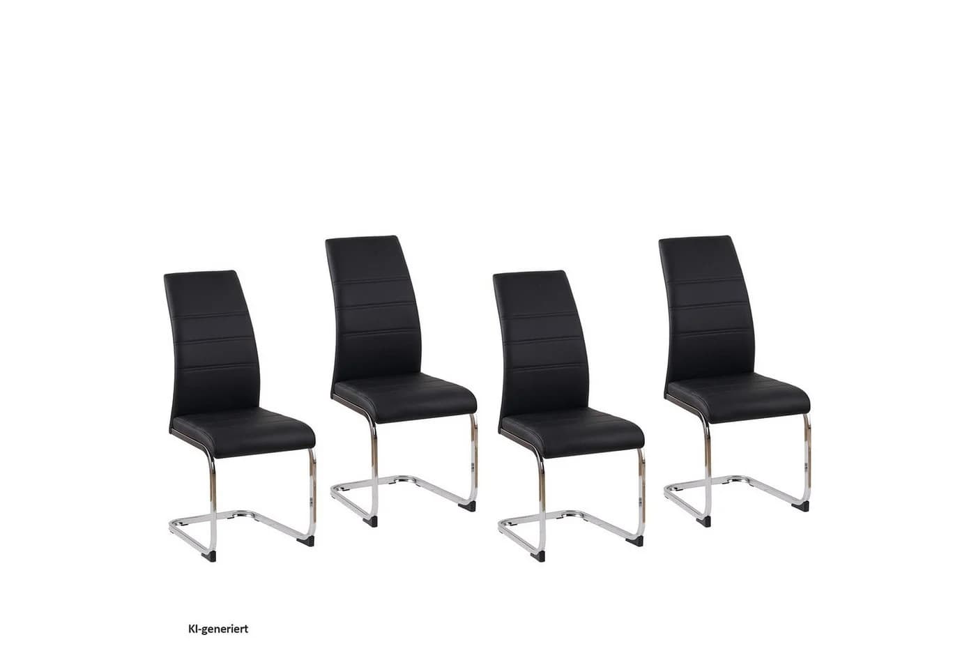 HTI-Living Esszimmerstuhl SallyC 4er-Set Schwarz Kunstleder - Bild 4