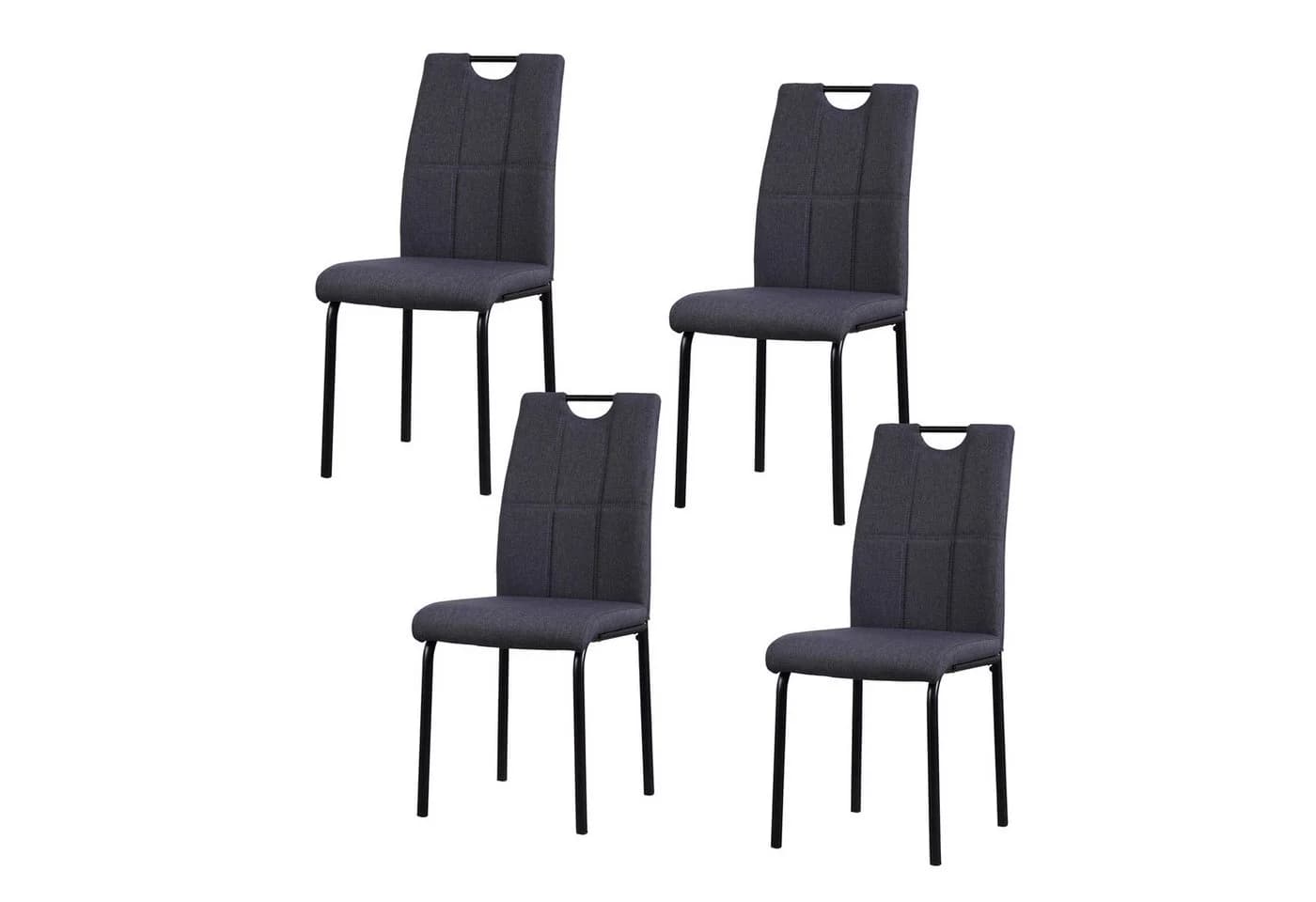 HTI-Living Esszimmerstuhl Denton Webstoff Grau 4er-Set - Bild 2