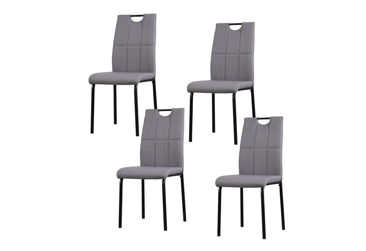 HTI-Living Esszimmerstuhl Denton Webstoff Hellgrau 4er-Set - Bild 2