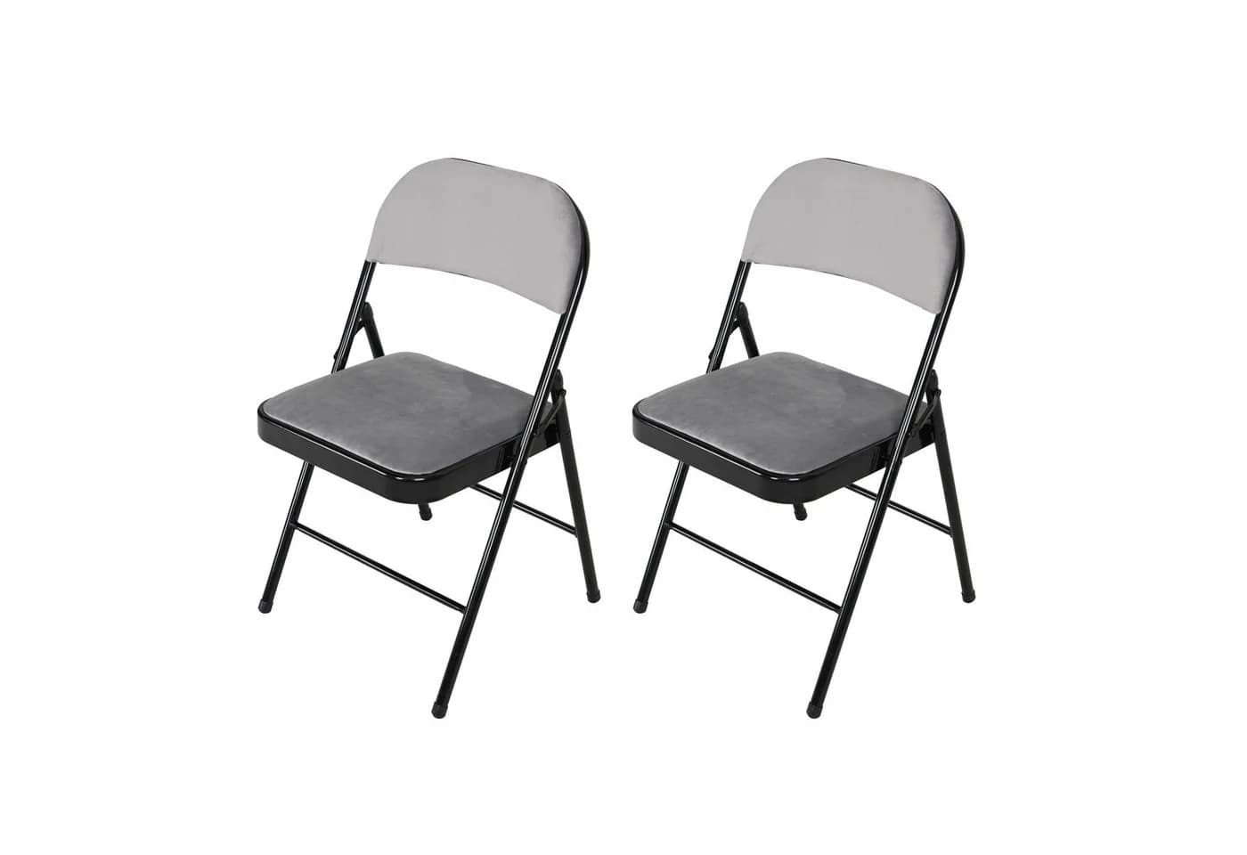 HTI-Living Klappstuhl Wedigo Velvet Grau 2er-Set - Bild 2