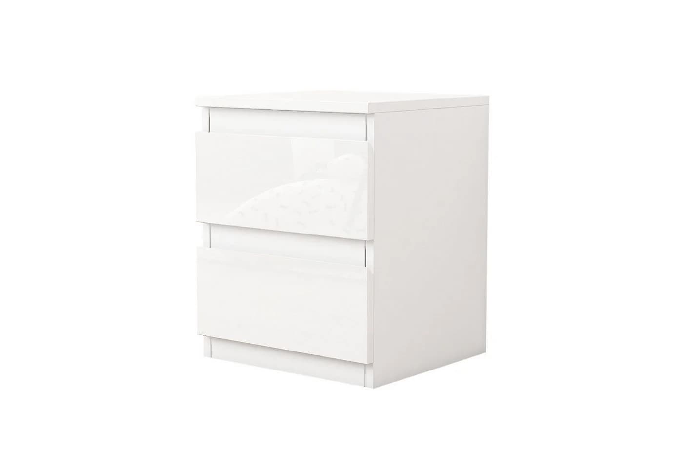 HTI-Living Nachtschrank Kenji Hochglanz Weiß 2 Schubladen - Bild 2