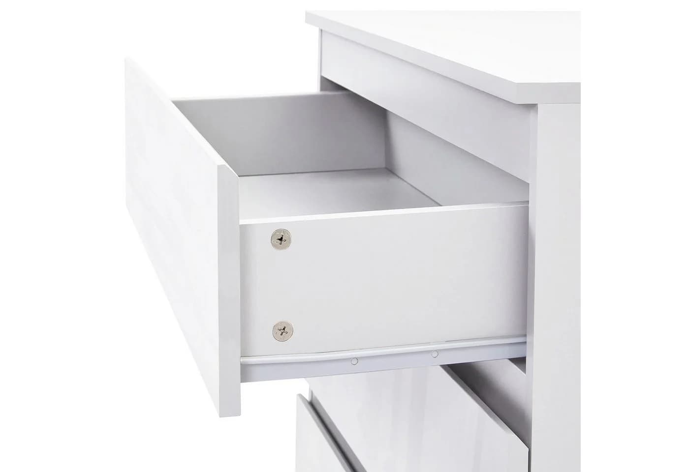 HTI-Living Nachtschrank Kenji Hochglanz Weiß 2 Schubladen - Bild 5