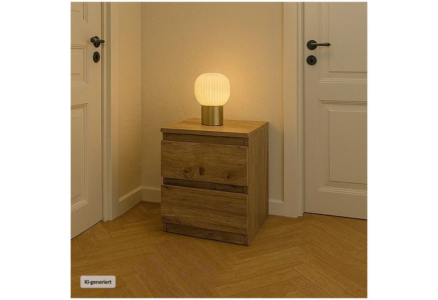 HTI-Living Nachtkommode 2 grifflose Schubladen Braun