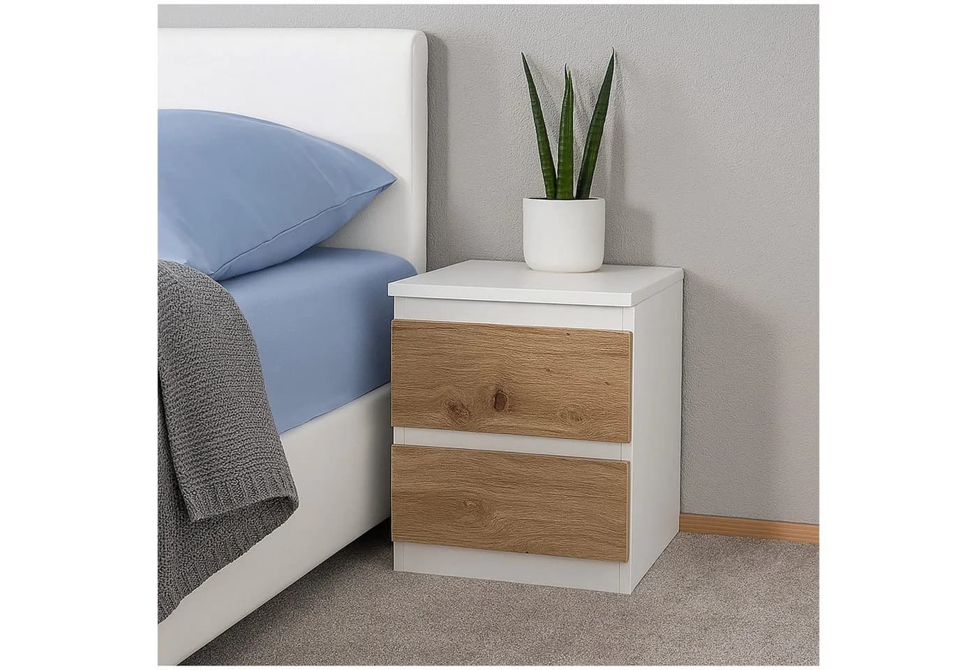 HTI-Living Nachtkommode 2 grifflose Schubladen