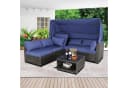 HTI-Living Outdoor Sofa Eleni Braun/Blau 6-teilig Polyrattan Bild 4
