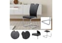 HTI-Living Freischwinger Jean 4er Set Schwarz Kunstleder Bild 4