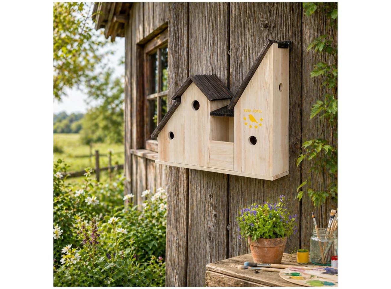 HTI-Living Vogelhaus mit 3 Nistkästen Mina zum Bemalen - Bild 2