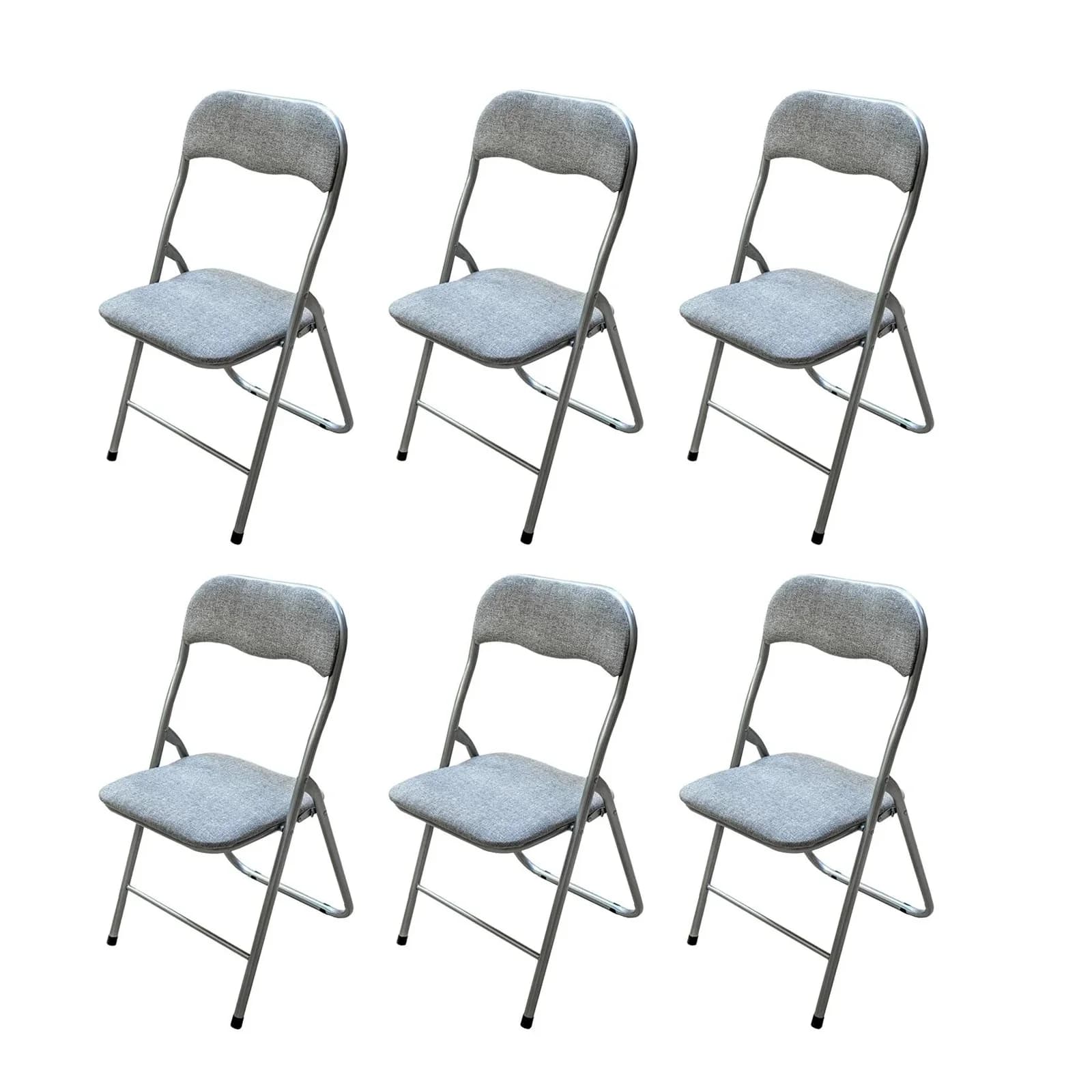 HTI-Living Klappstuhl 6er Set Grau Gepolstert