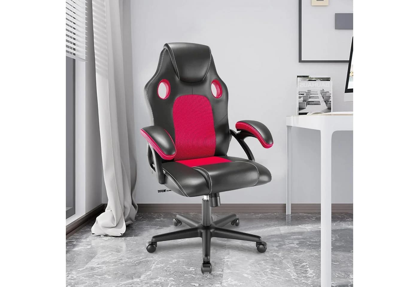 HTI-Living Drehstuhl ECO Daytona Rot - Höhenverstellbarer Bürostuhl mit Rollen - Bild 2