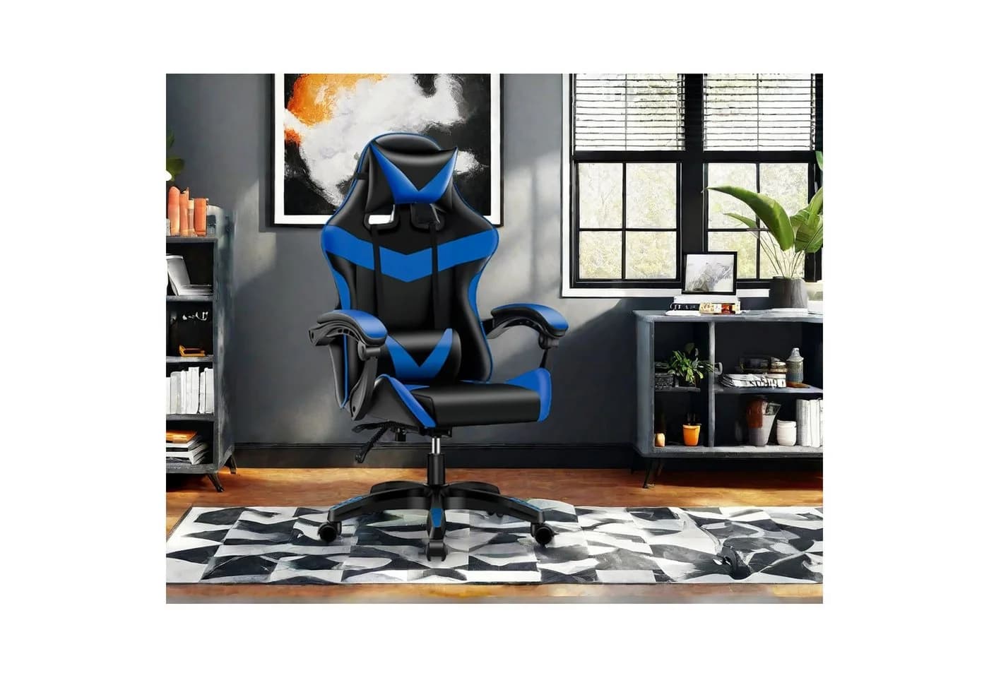 HTI-Living Drehstuhl Schwarz/Blau Krit Power Gaming Stuhl - Bild 3
