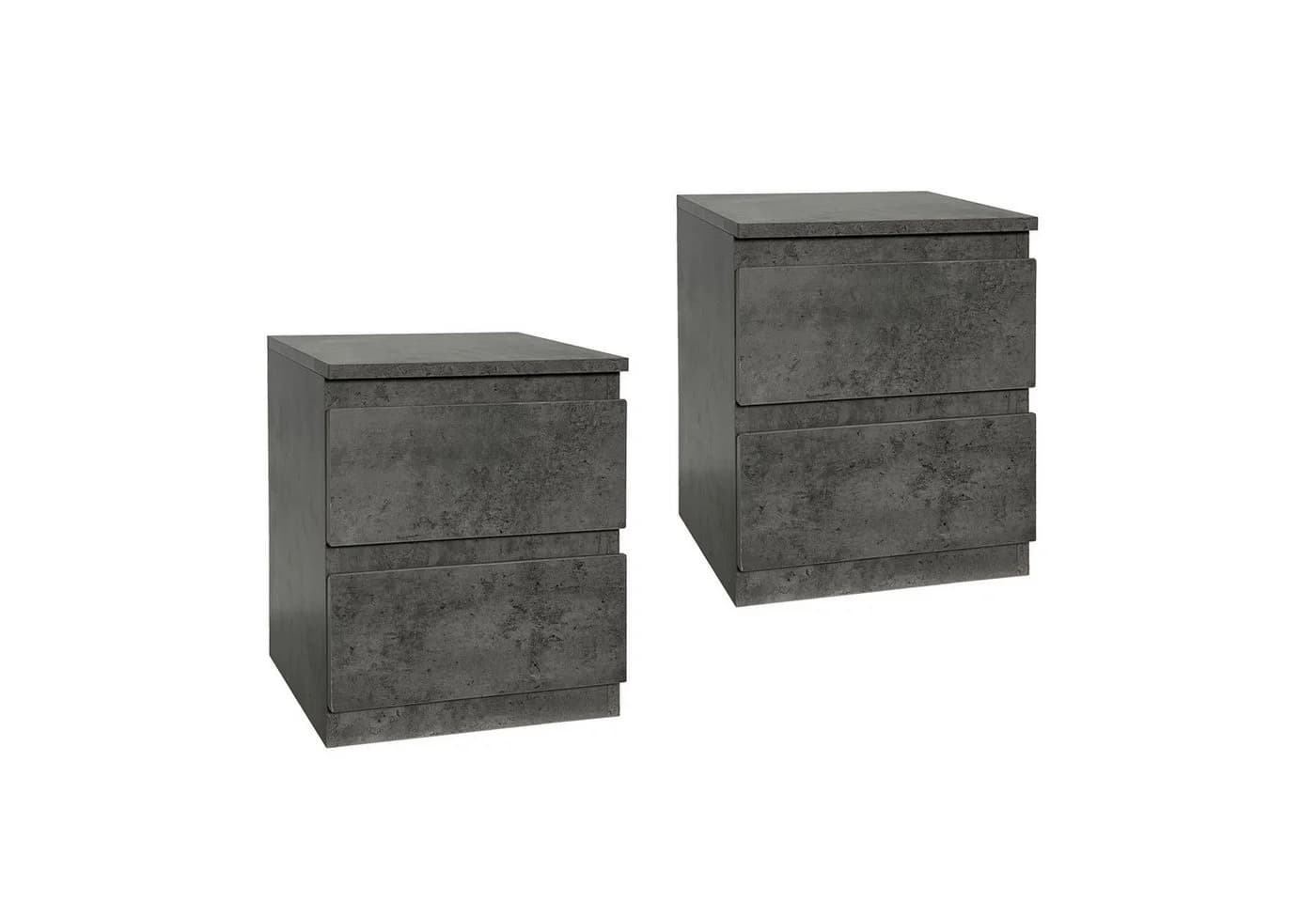 HTI-Living Nachtkommode 2er Set Beton Modern