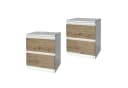 HTI-Living Nachtkommode 2er Set Weiß-Artisaneiche Modern Bild 1