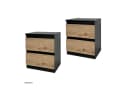 HTI-Living Nachtkommode 2er-Set Schwarz/Holzoptik Bild 1