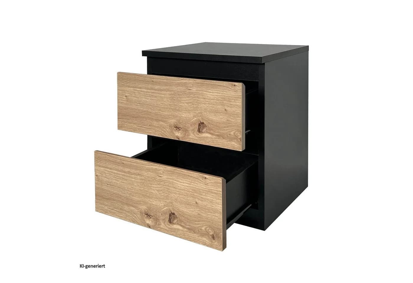 HTI-Living Nachtkommode 2er-Set Schwarz/Holzoptik - Bild 4