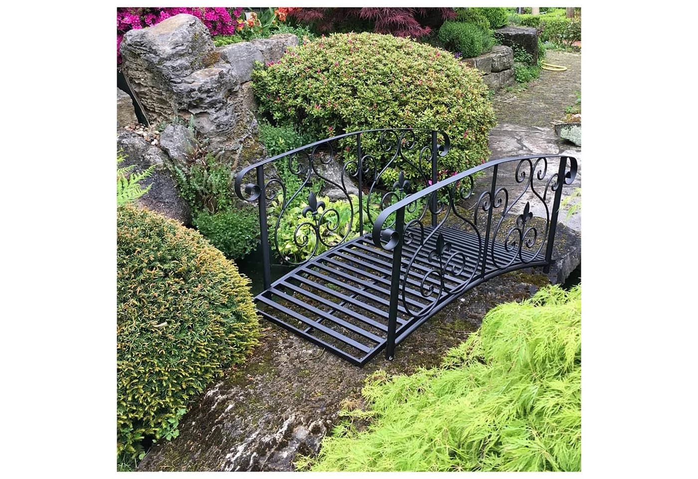 HTI-Living Zierbrücke Gartenbrücke Metall Schwarz - Bild 2
