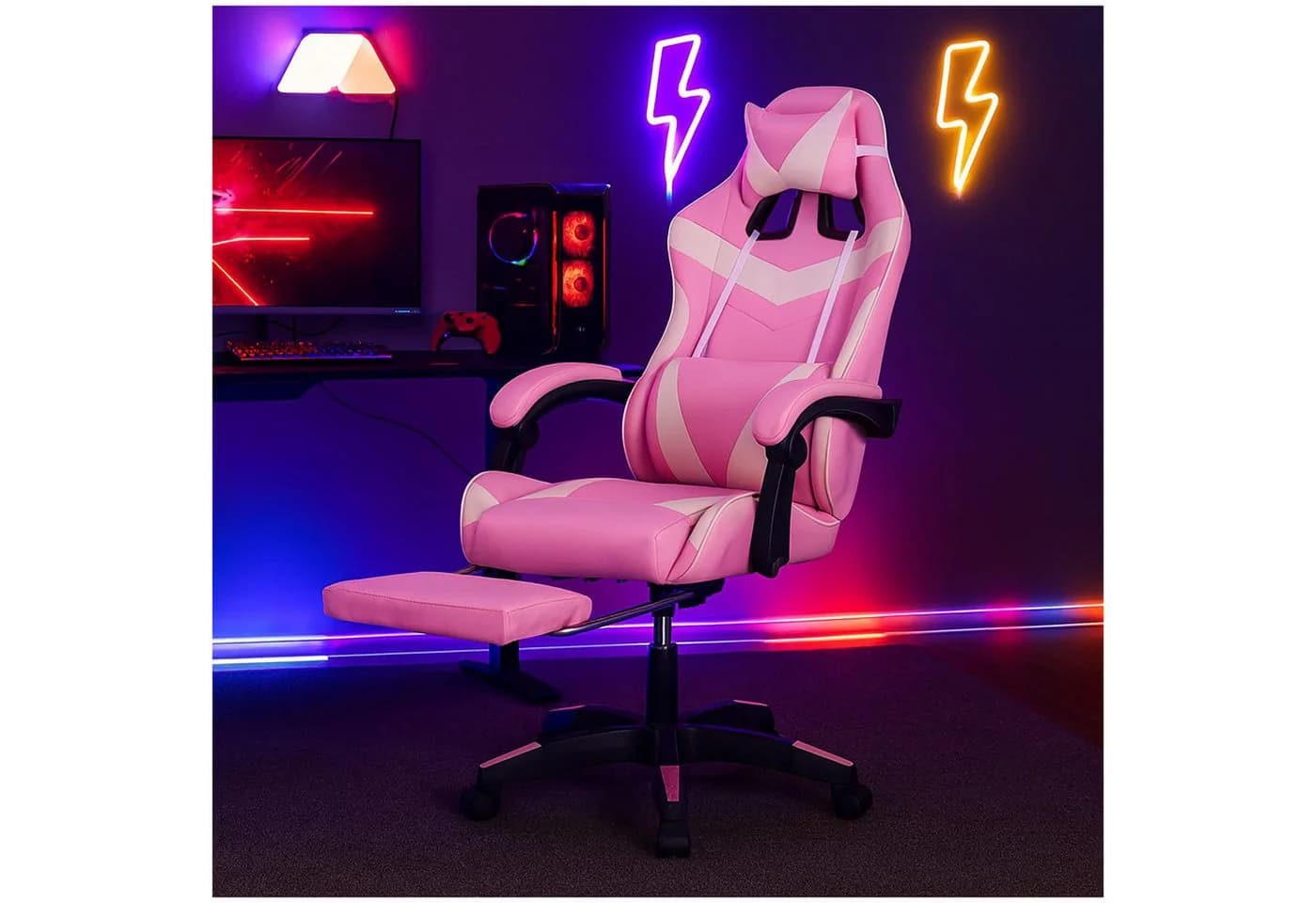 HTI-Living Ergonomischer Gaming Stuhl mit Fußstütze - Bild 2