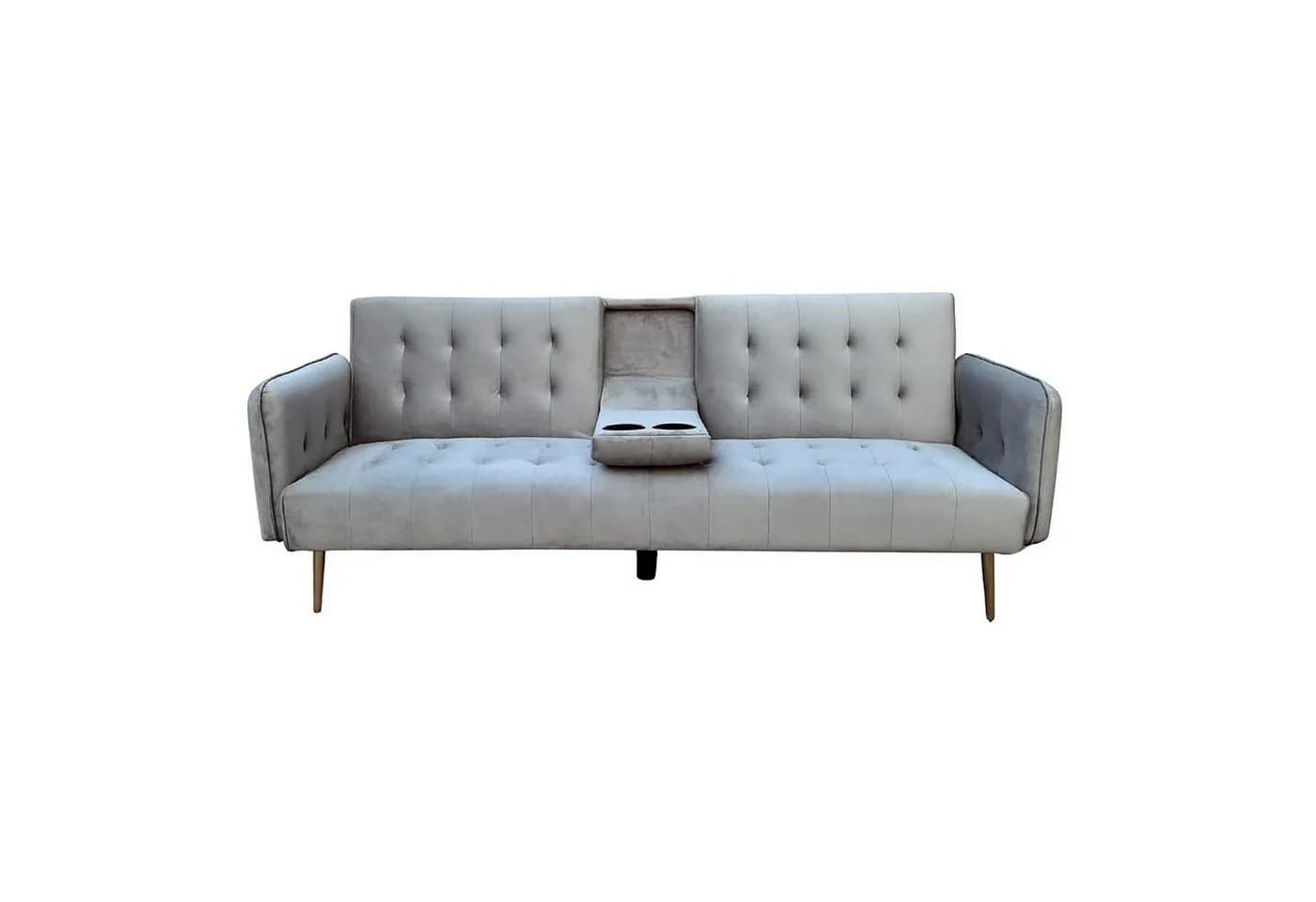 HTI-Living Schlafsofa Eris Velvet Grau mit Becherhalter - Bild 3