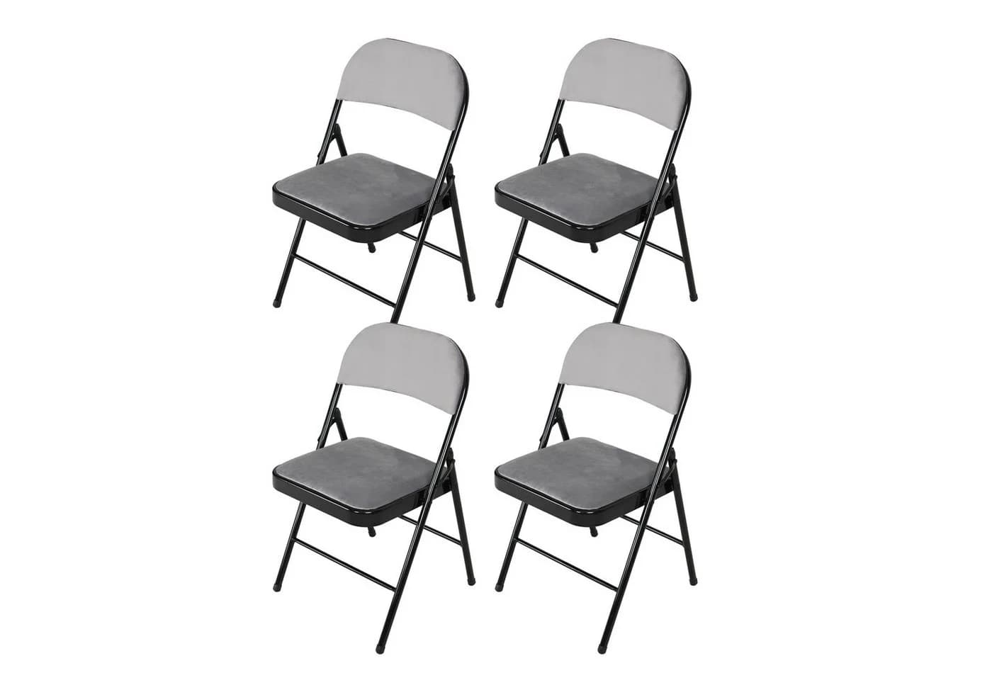 HTI-Living Klappstuhl 4er Set mit Polsterung grau
