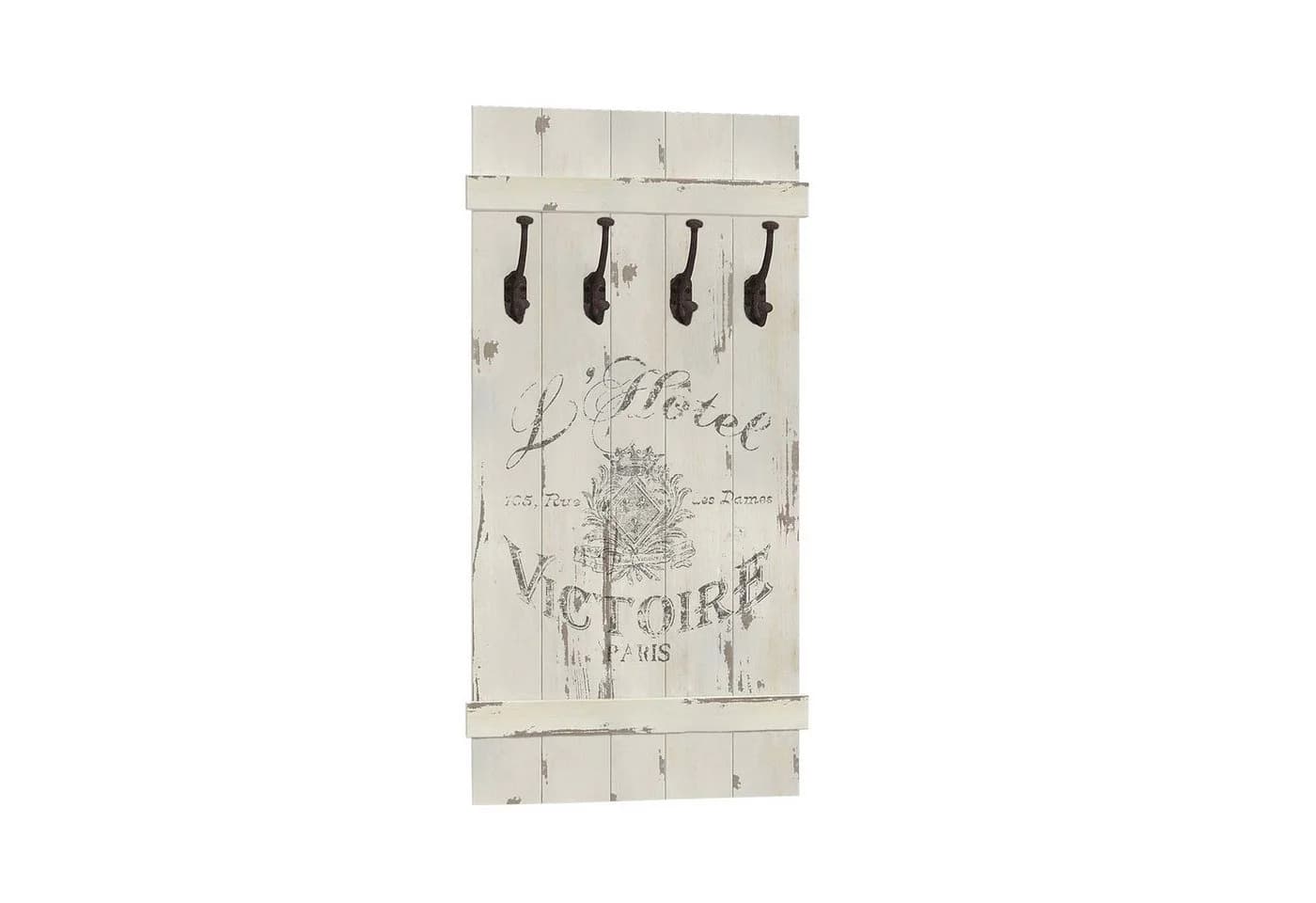 HTI-Living Rustikale Wandgarderobe Vintage Shabby Chic 4 Haken