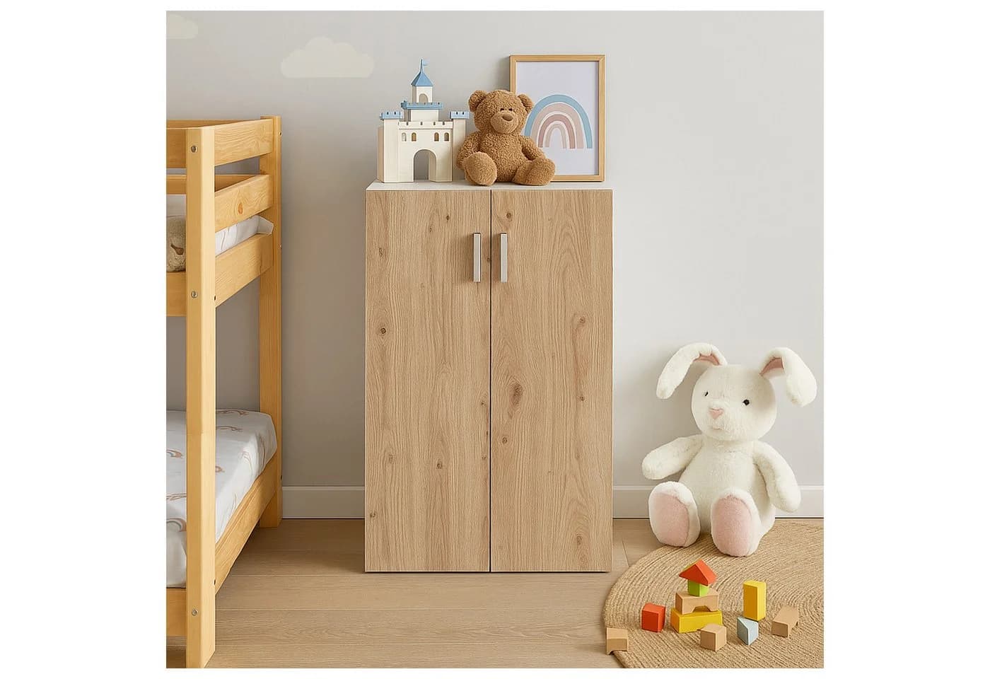 HTI-Living Mehrzweckschrank Kommode 3 Regalfächer Weiß - Bild 5