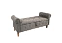 HTI-Living Truhenbank Gepolsterte Sitzbank mit Truhe Lora Leinen Grau Bild 1