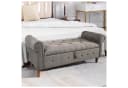 HTI-Living Truhenbank Gepolsterte Sitzbank mit Truhe Lora Leinen Grau Bild 2