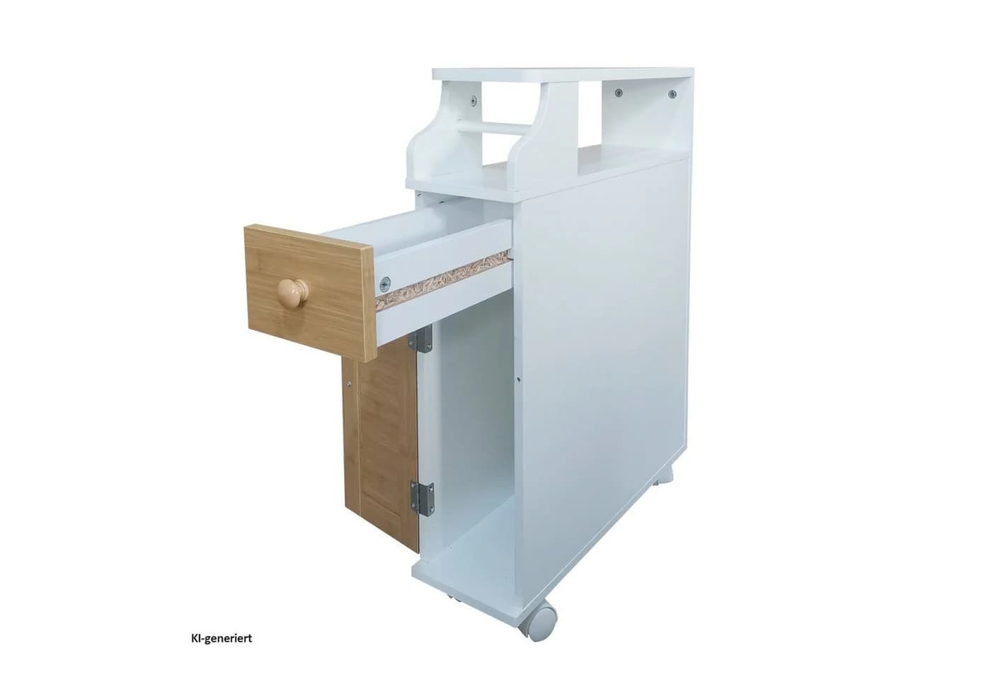 HTI-Living Beistellschrank auf Rollen Weiß - Bild 4