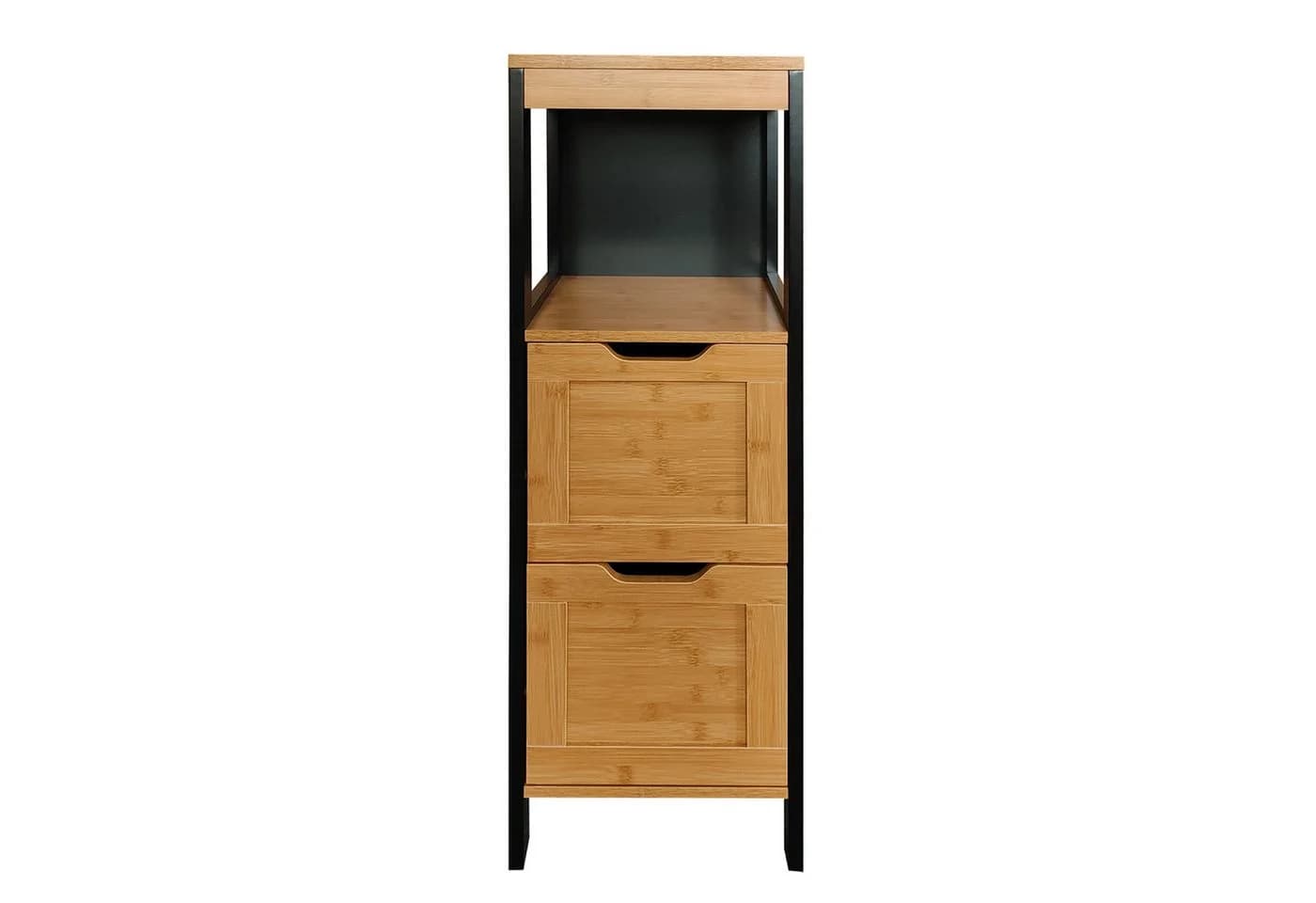 HTI-Living Kommode Beistellschränkchen 2 Schubladen Holzoptik Schwarz - Bild 1
