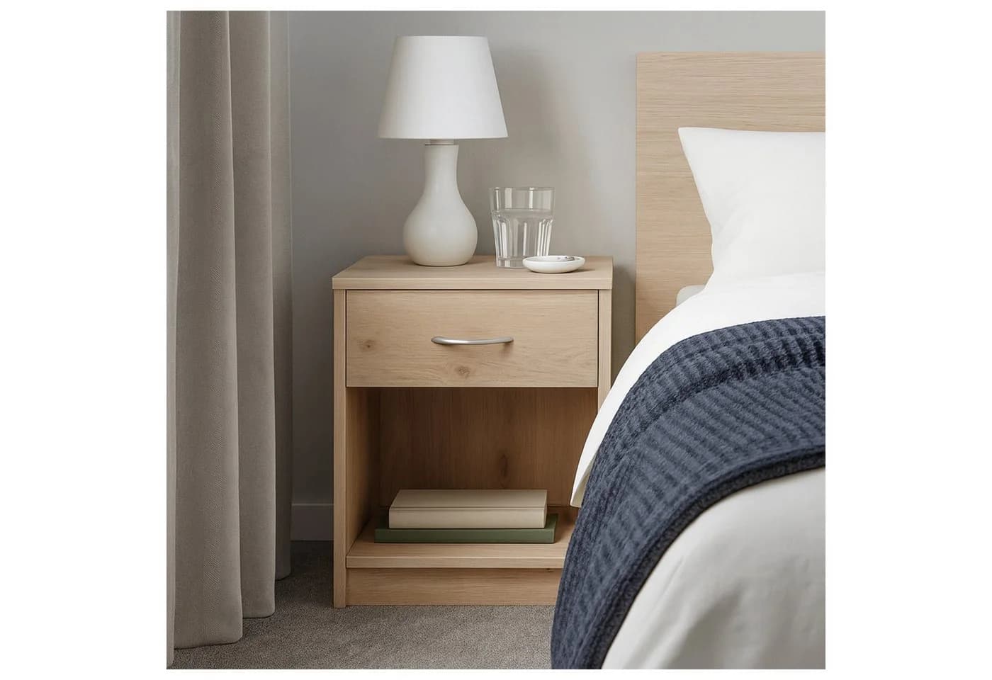 HTI-Living Nachtschrank 2er-Set mit Schublade & Regal