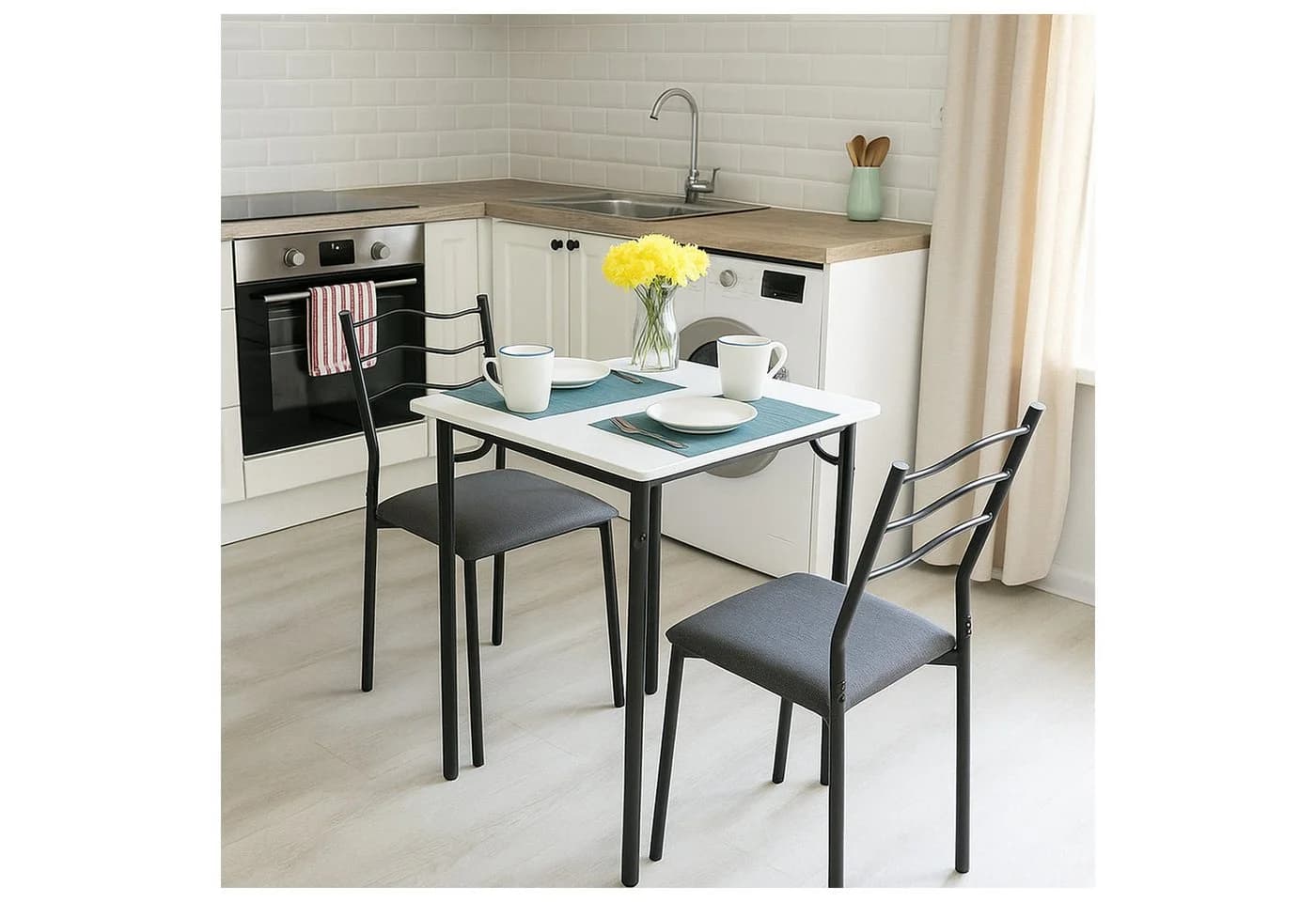 HTI-Living Küchentisch Tischgruppe Thora 3-teilig Set