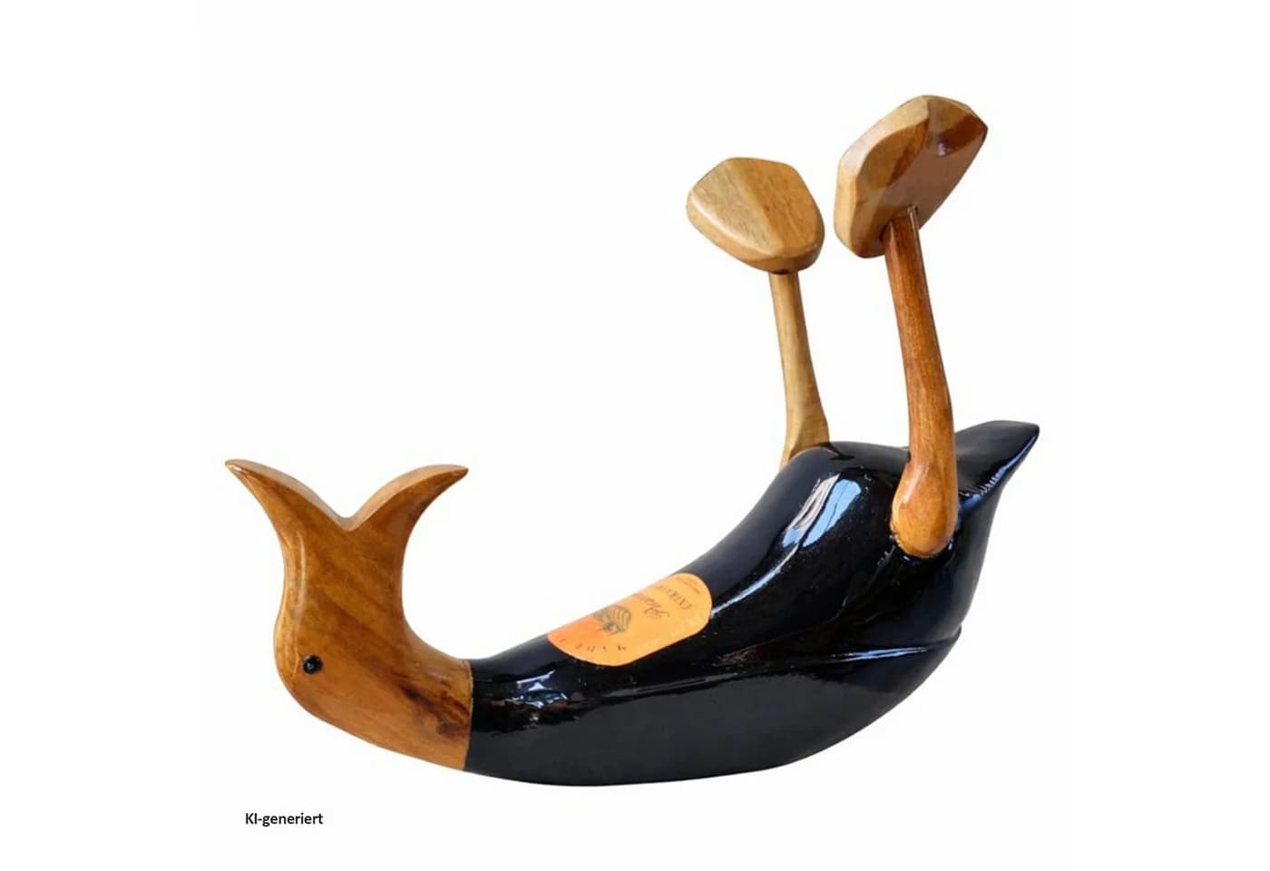 HTI-Living Weinflaschenhalter Bambusente Fred Suffsky Natur Braun