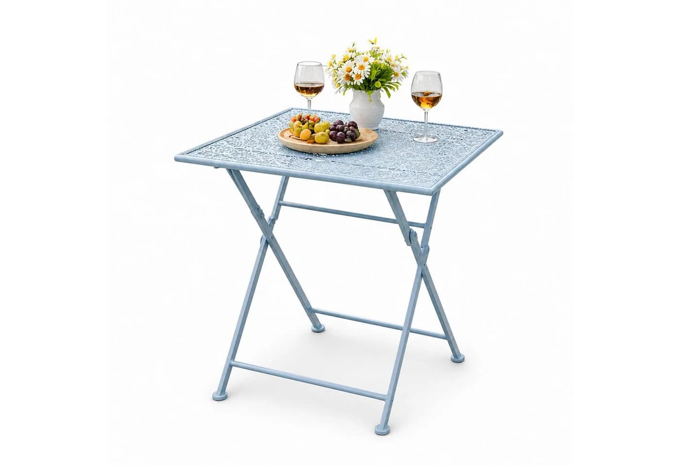 HTI-Living Garten-Essgruppe Solea Blau 3-tlg. Vintage Landhausstil