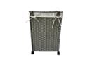 HTI-Living Wäschekorb Grau Polyrattan mit Rollen Bild 3