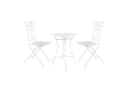HTI-Living Bistro-Set 3-tlg. Metall Creme mit Tisch & 2 Stühlen Bild 1