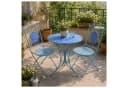 HTI-Living Bistro Set 3-tlg. Metall Blau Blütenmotiv Bild 2