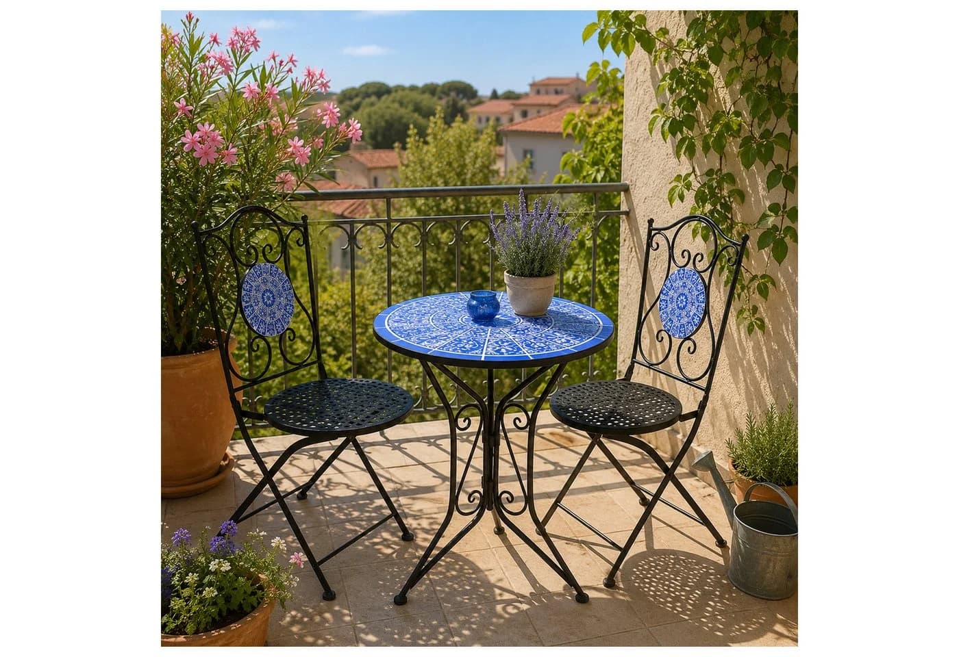 HTI-Living Bistro Set 3-tlg. Schwarz Metall Mosaik Motiv - Bild 2