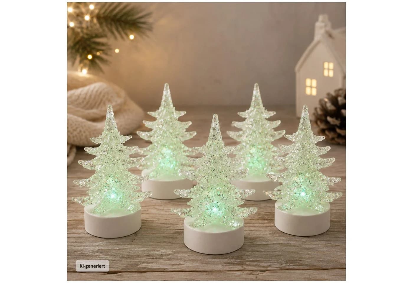 HTI-Living Weihnachtsbaum 6er Set klein mit LED-Beleuchtung - Bild 3