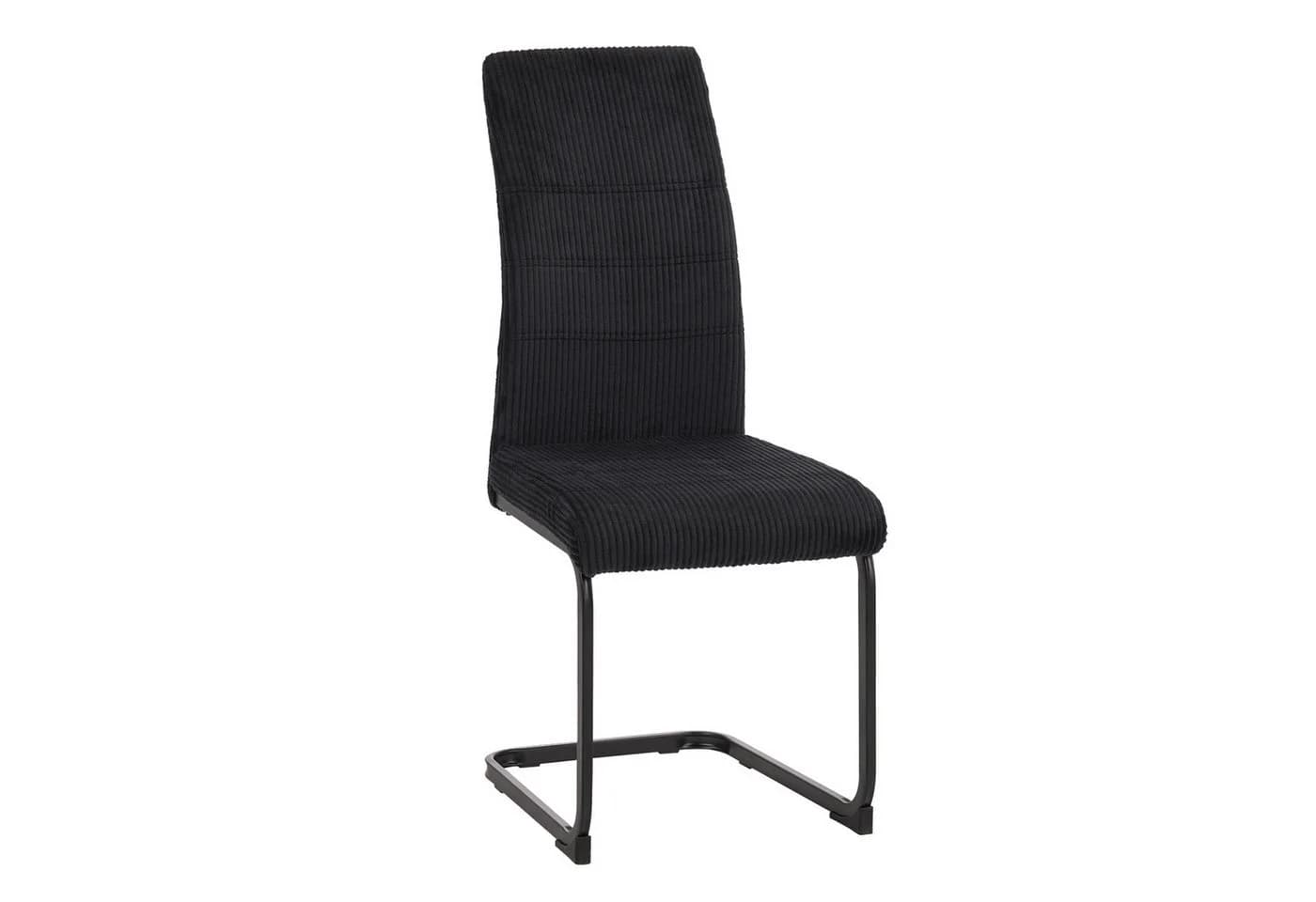 HTI-Living Esszimmerstuhl Schwingstuhl SallyP Schwarz Cordstoff