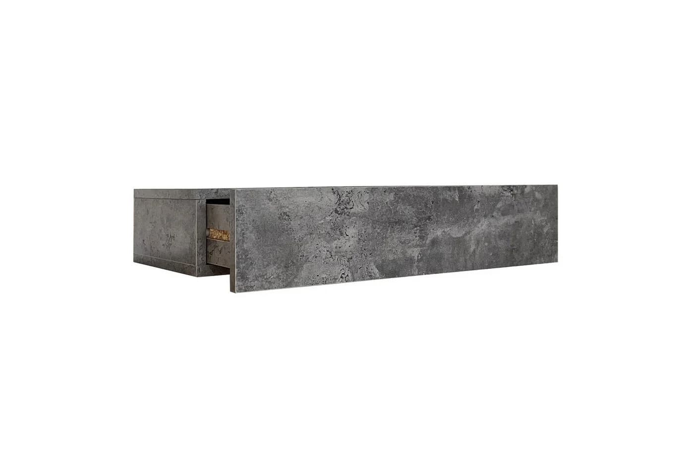 HTI-Living Wandregal mit Schublade 60 cm Betonoptik Grau - Bild 3