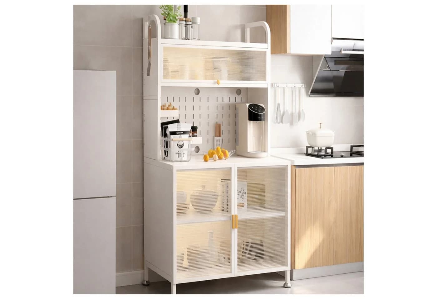 HTI-Living Küchenbuffet Weiß mit Stauraum und Arbeitsfläche - Bild 2