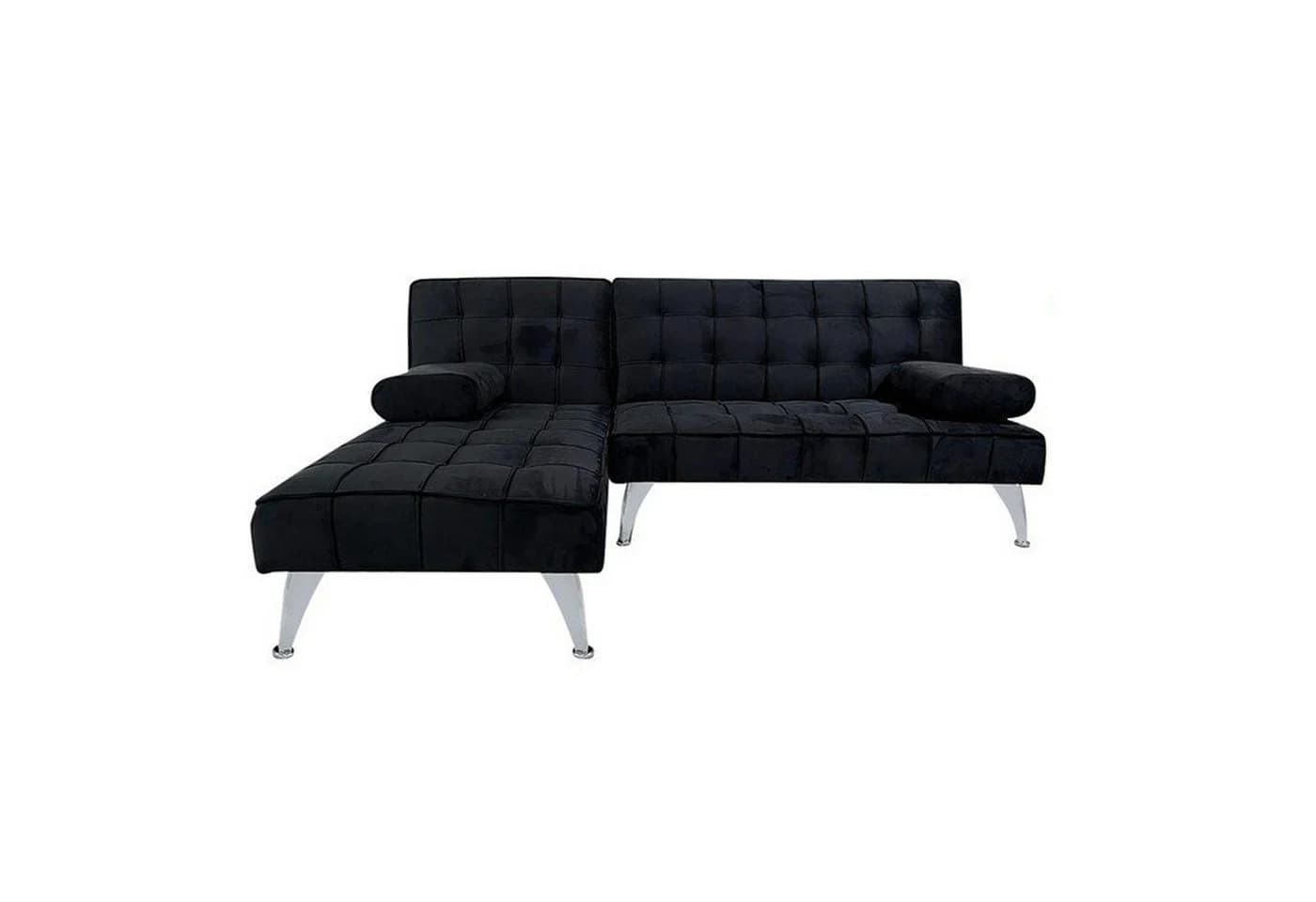 HTI-Living Schlafsofa Miranda mit Chaiselongue, Schwarz, Velvet - Bild 2